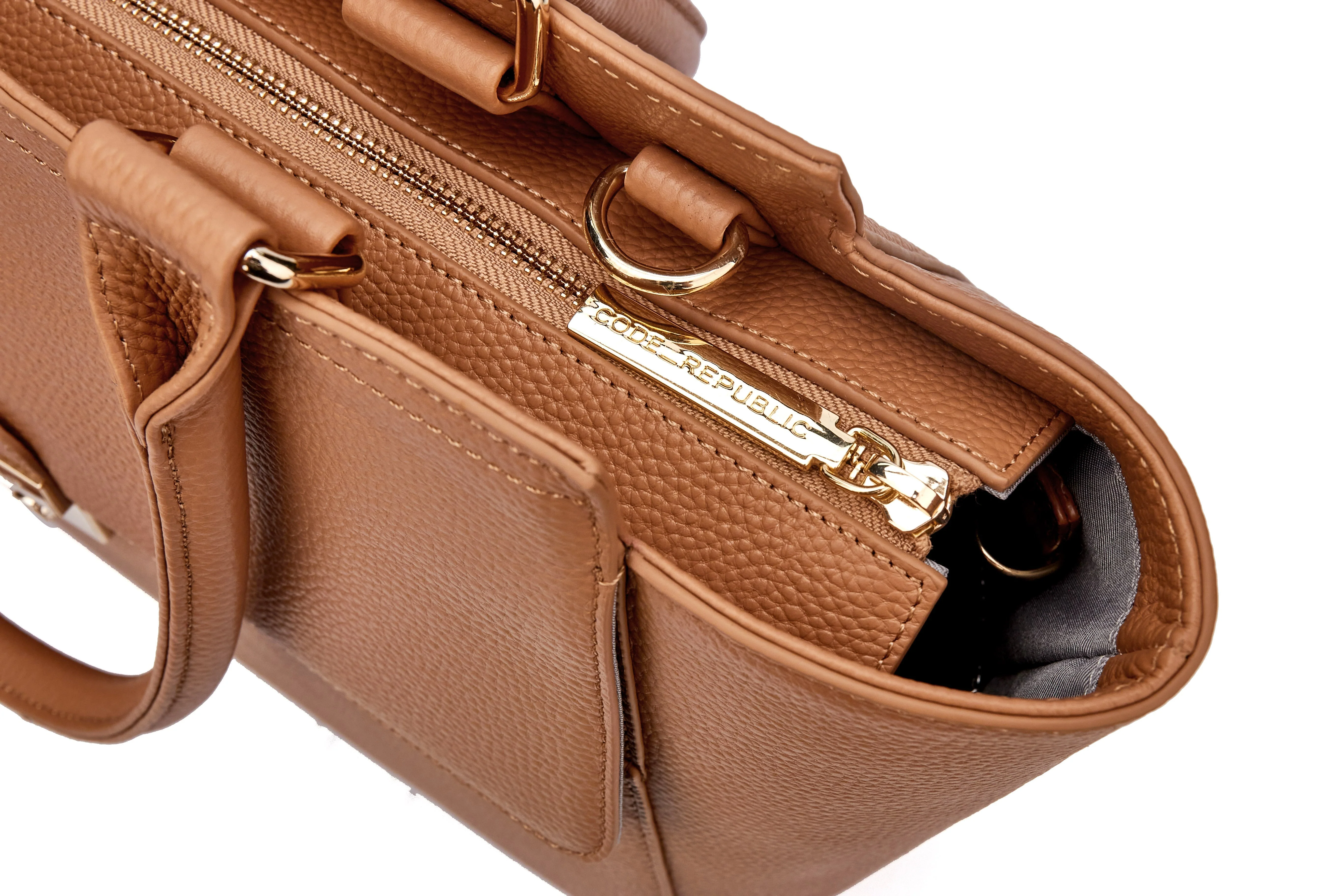 DANIELLE Designer Laptop Handbag | TAN LEATHER | CHAMPAGNE GOLD - Image 18